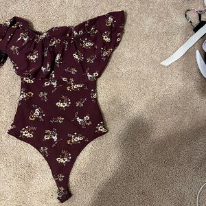 Urban Heritage Burgundy Floral Blouse